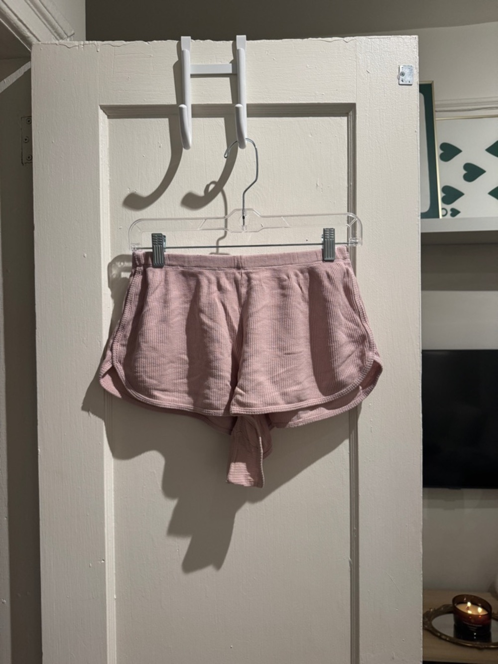 Brandy Melville Pink Ribbed Lounge Shorts